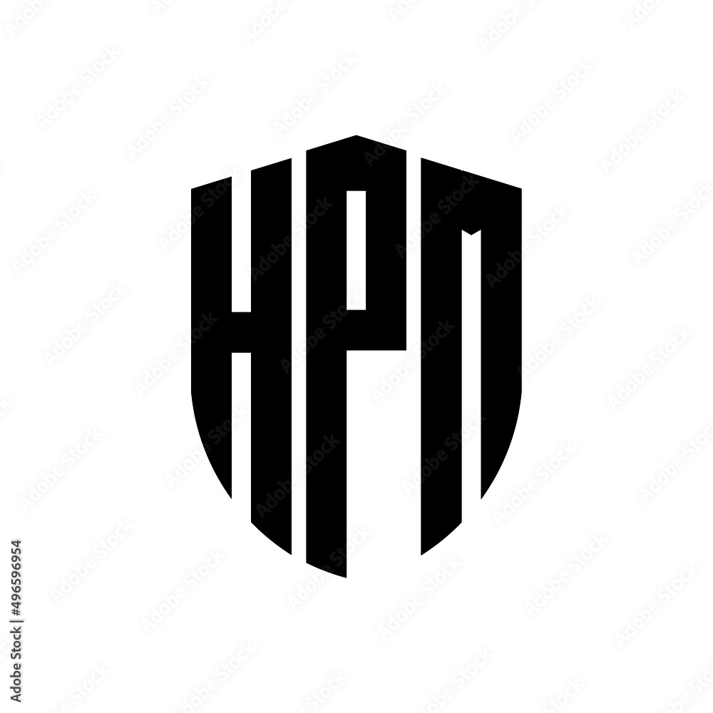 HPM letter logo design. HPM modern letter logo with black background