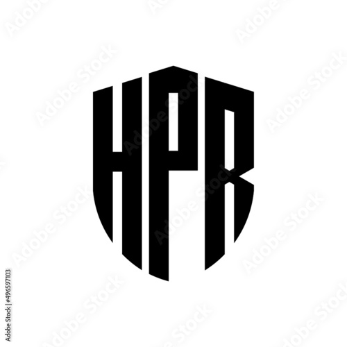 HPR letter logo design. HPR modern letter logo with black background. HPR creative  letter logo. simple and modern letter logo. vector logo modern alphabet font overlap style. Initial letters HPR  photo