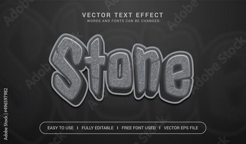 Stone Editable Vector Text Effect.