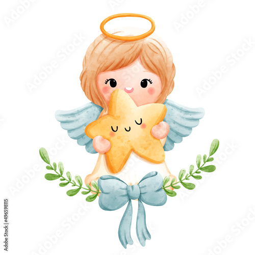 cute little angel vector illustration