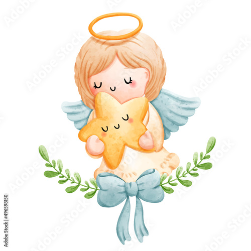 cute little angel vector illustration