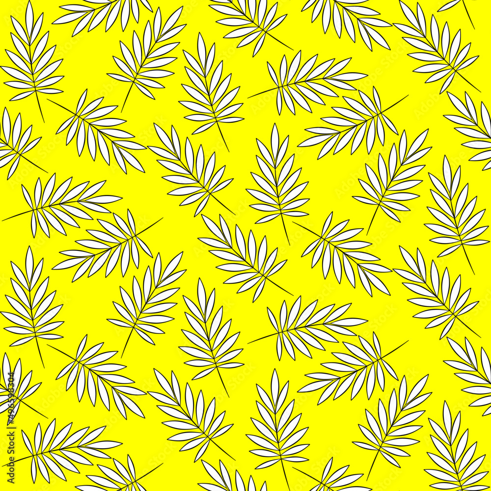 Vector seamless half-drop pattern, with leaves Vector seamless half-drop pattern, with leaves