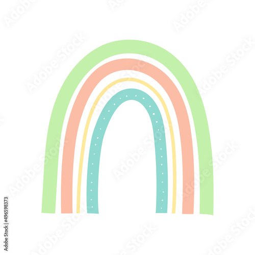 Hand drawn rainbow illustration retro style vector design