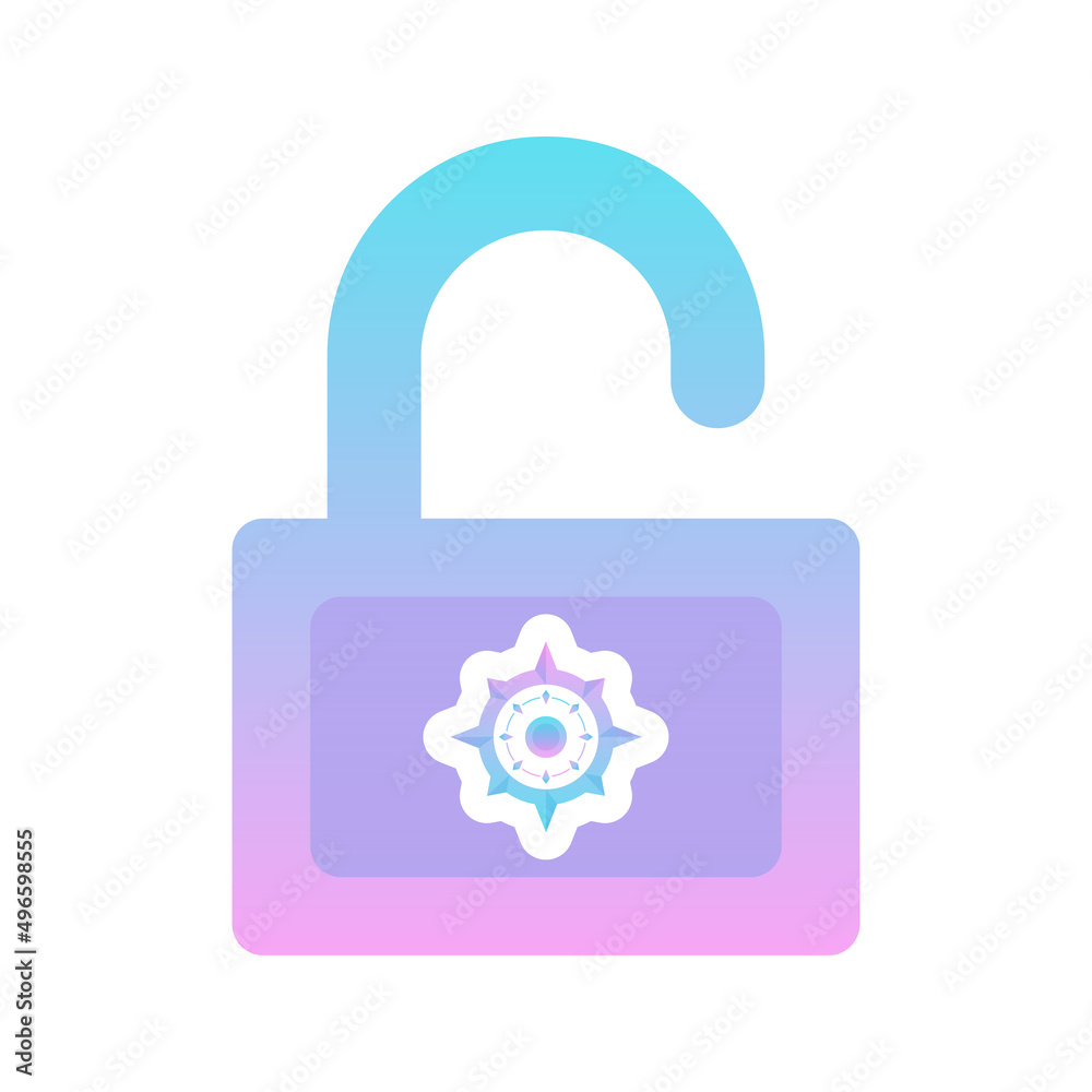 padlock compass logo element design template icon