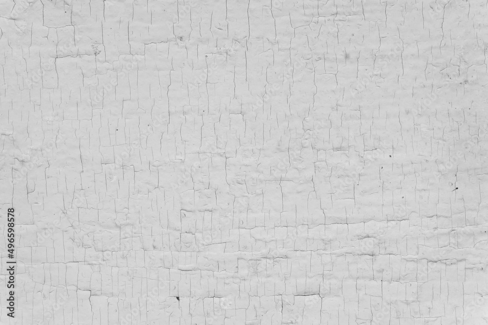 Fototapeta premium Background of old wood texture with white cracked paint, closeup