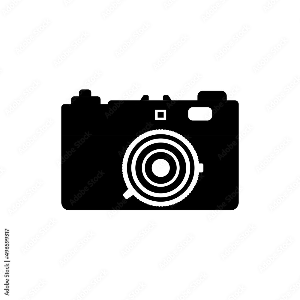 Camera Silhouette. Black and White Icon Design Element on Isolated White Background Camera Silhouette. Black and White Icon Design Element on Isolated White Background