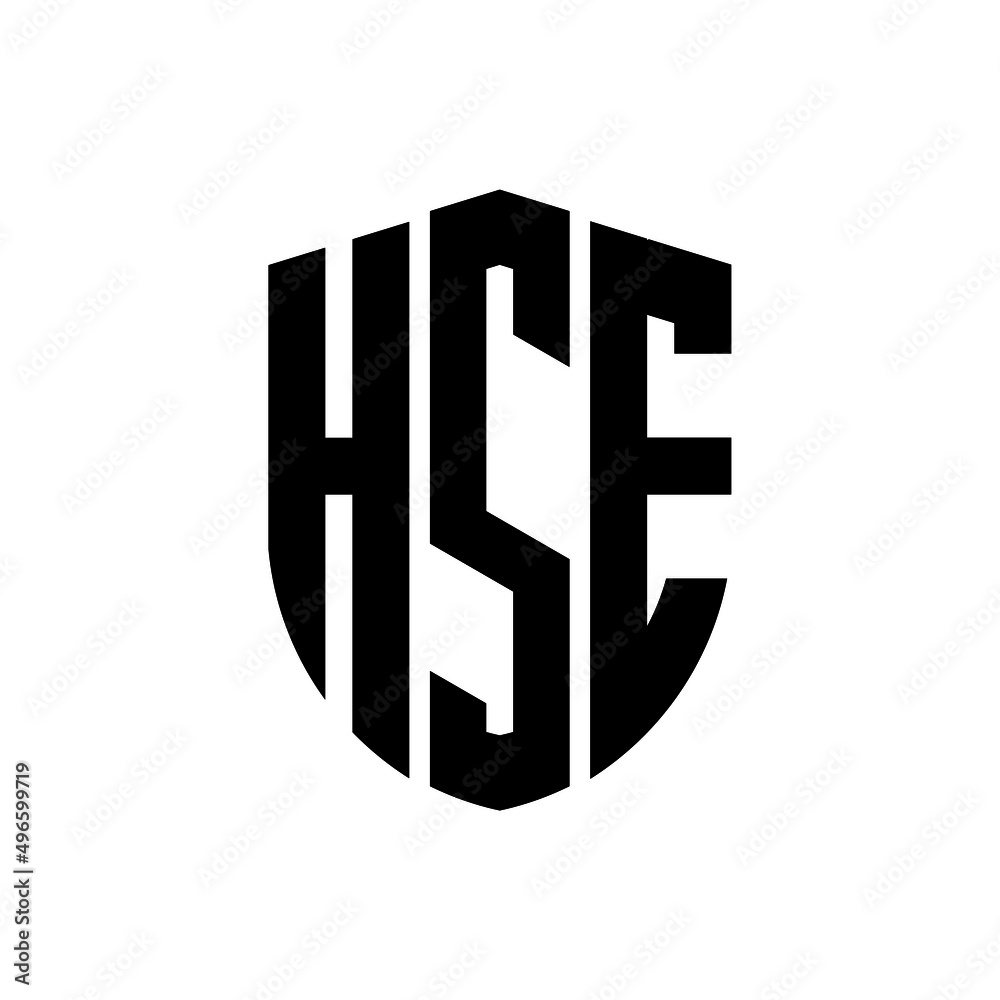 HSE letter logo design. HSE modern letter logo with black background