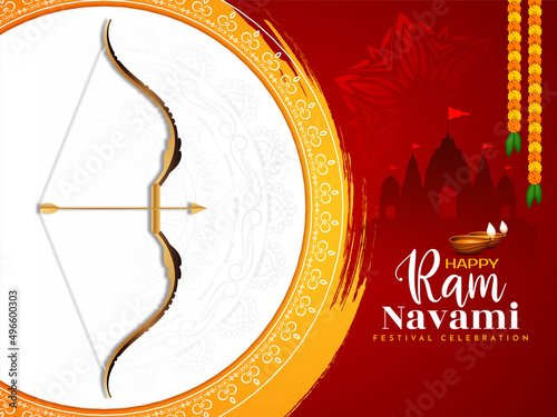 Happy Ram Navami cultural Hindu festival wishes celebration card