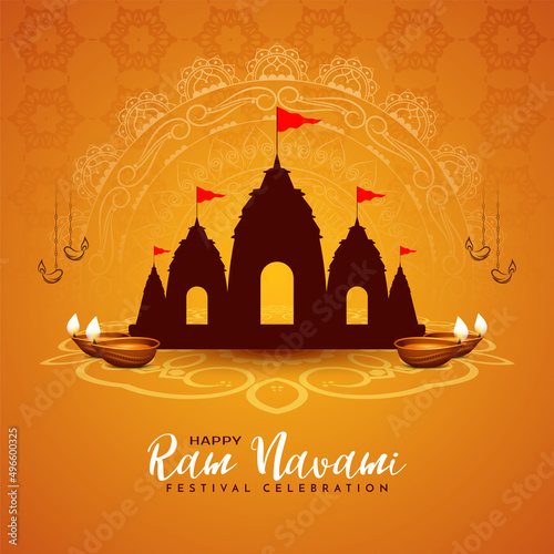 Happy Ram Navami religious Indian festival beautiful background