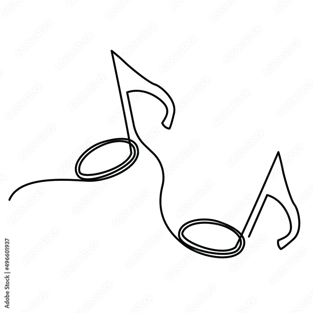 one line continuous drawing of two eighth musical note one line continuous drawing of two eighth musical note