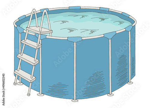 Frame swimming pool graphic color isolated sketch illustration vector