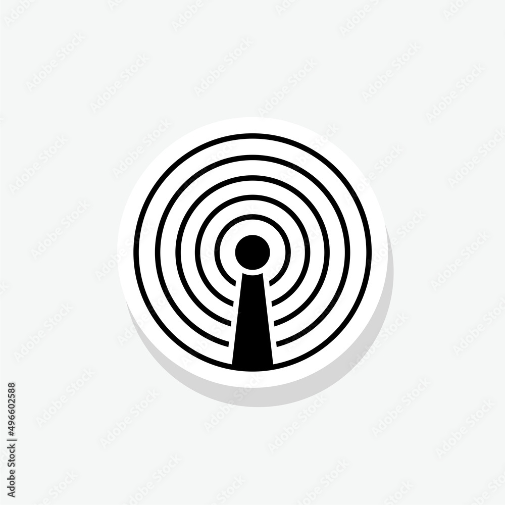 Antenna sticker icon isolated on white background Antenna sticker icon isolated on white background