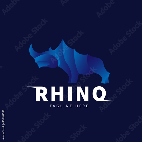 Rhino Modern Logo Design Vector