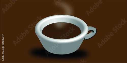 white Coffee cup in brown background.minimal concept idea creative.coffee cup