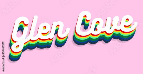 Glen cove Colorful typography text banner. Vector the word glen cove