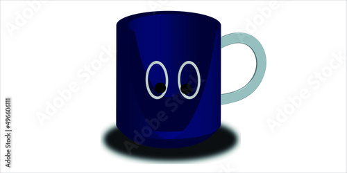 blue cup isolated on white