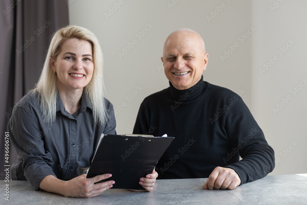 Image of young psychiatrist and her elder patient Image of young psychiatrist and her elder patient