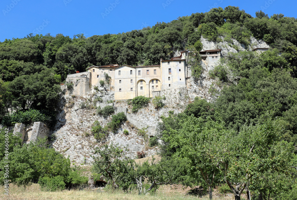 panorama of the Convent of the city of Greccio where San Francisco created the first crib in the world