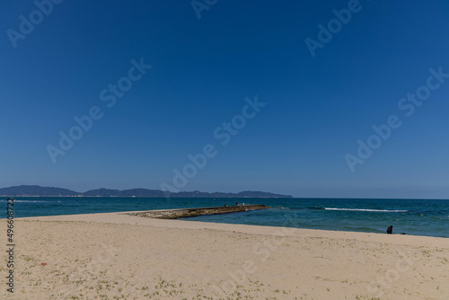 日本の鳥取県の弓ヶ浜の美しい風景