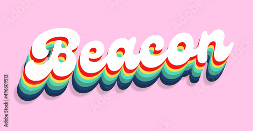 beacon Colorful typography. text effect word beacon