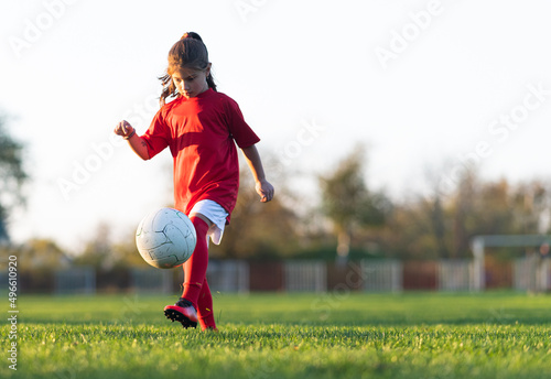 Little girl in a soccer training © Dusan Kostic