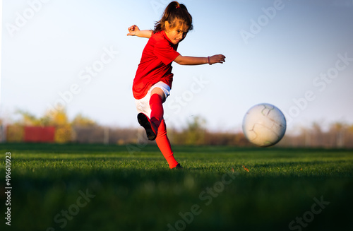 Little girl in a soccer training © Dusan Kostic