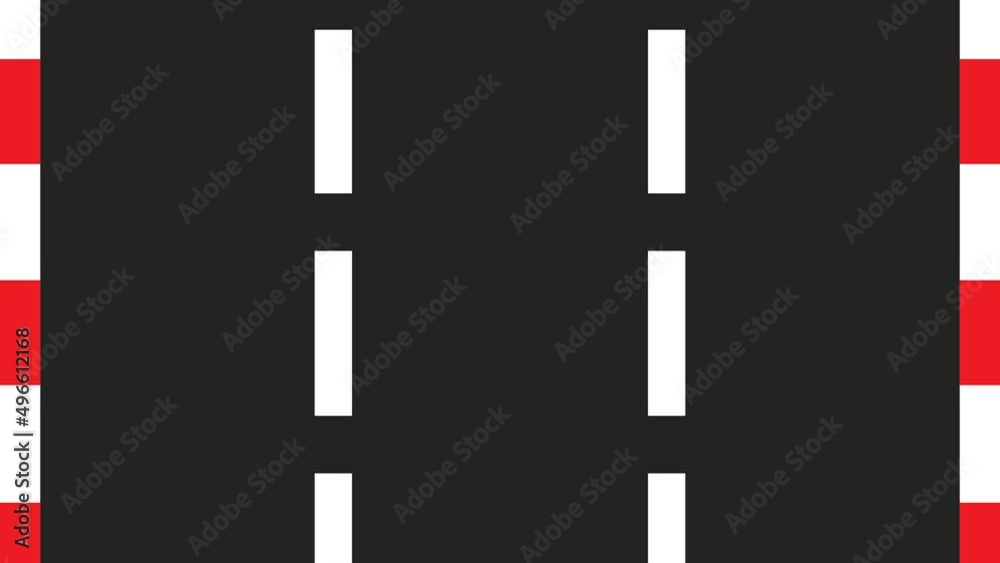 Three Lane Moving Road Animation, Race Track Moving Animation from Top View, 2D Vertical Race Road Animation for Games, Music, Videos, Race Road Animation