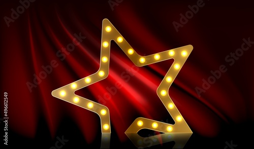 Retro light sign. Vintage style banner. Vector illustration.
