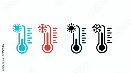 Thermometer Icon Set. Vector isolated editable set of Thermometer illustrations