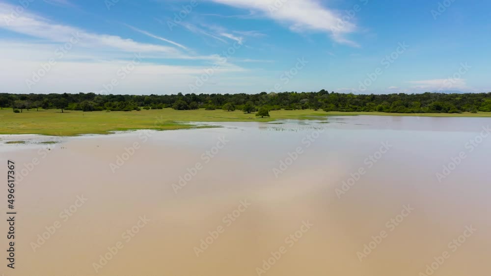 Top view of lake among tropical vegetation and jungles in Sri Lanka. Top view of lake among tropical vegetation and jungles in Sri Lanka.
