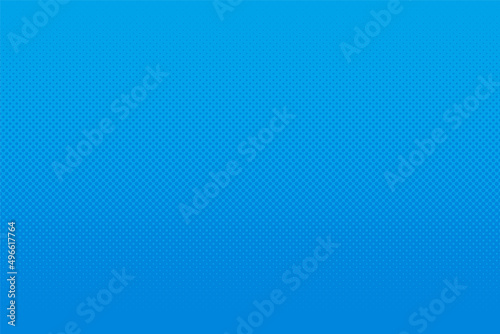 Blue halftone dot abstract background. Vector seamless pattern flat gradient tone. Template for art illustration or comic book.