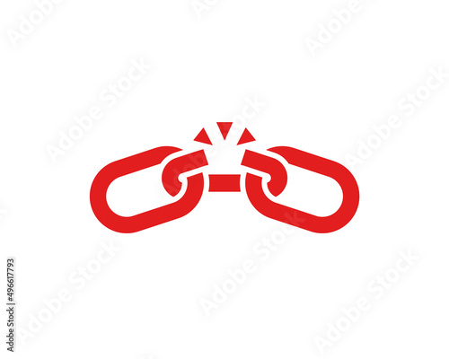 Broken chain as a symbol of the change of slavery to freedom.