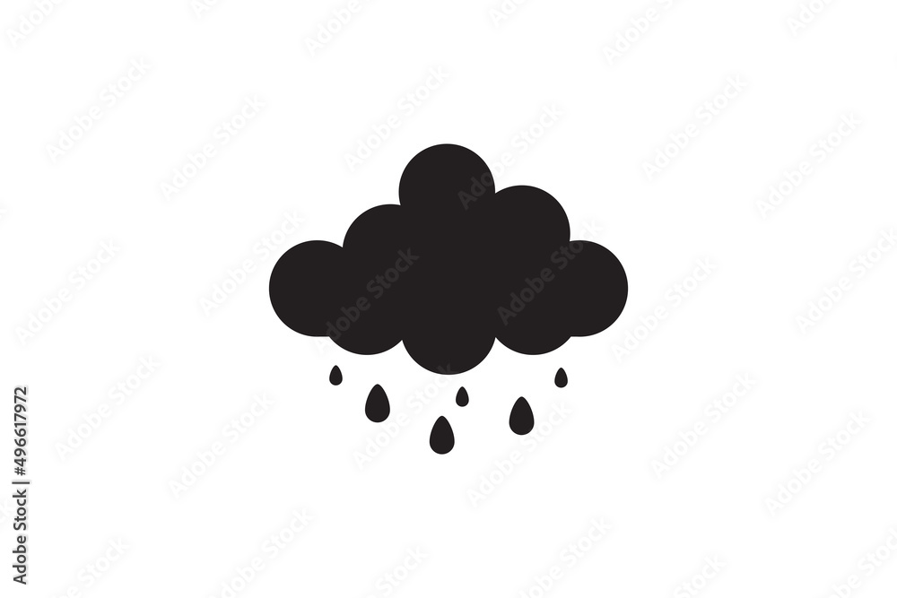 Cloud rain icon. Cloudy weather vector illustration in flat style Cloud rain icon. Cloudy weather vector illustration in flat style