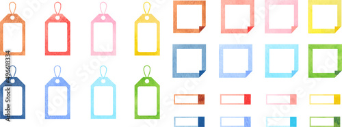 水彩で描いたタグと付箋2