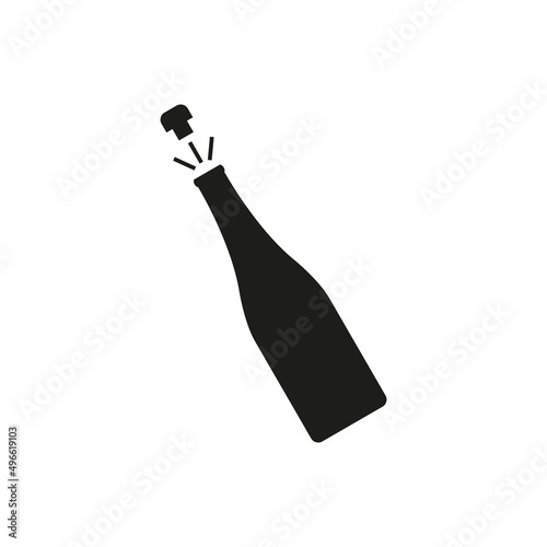 Champagne bottle icon. Simple flat vector illustration on a white background