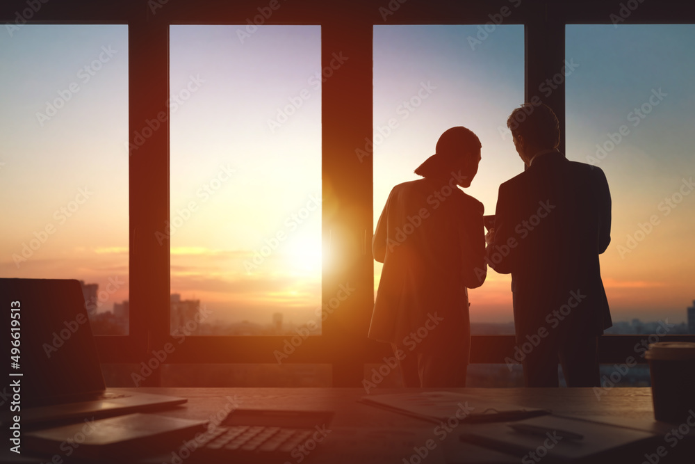 Man and woman are working in office Man and woman are working in office