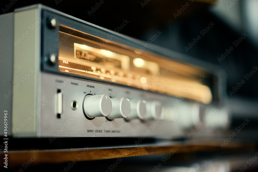 Music technology. Close up of amplifier system. Music technology. Close up of amplifier system.
