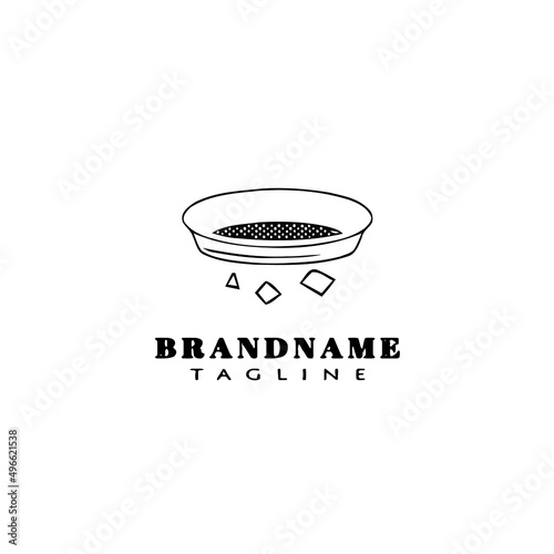 sifting gold logo cartoon design template icon black isolated vector illustration