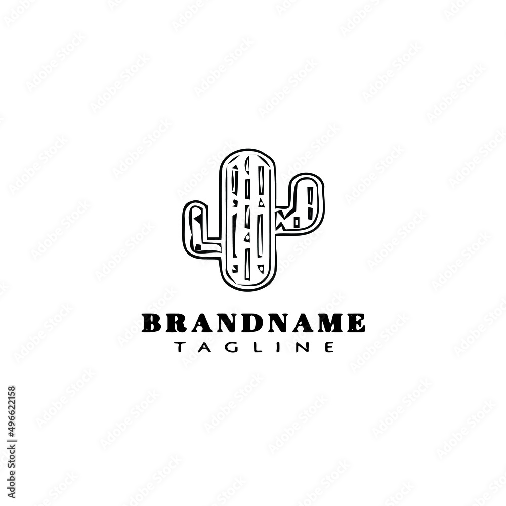 cactus logo cartoon design icon black isolated vector illustration cactus logo cartoon design icon black isolated vector illustration