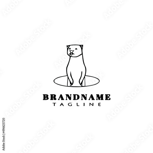 gopher animal logo design template icon vector illustration