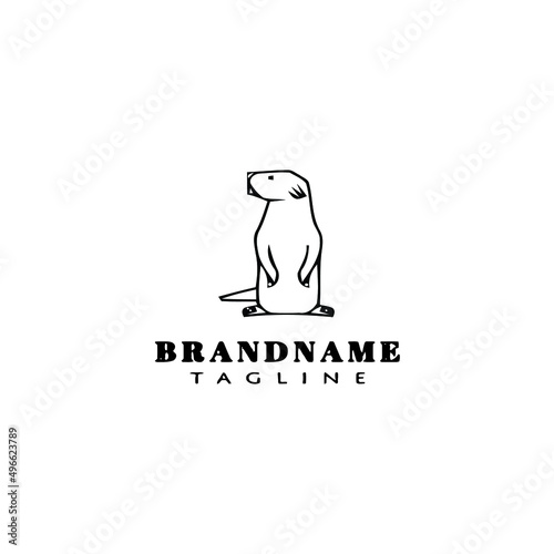 gopher animal logo design template icon vector illustration