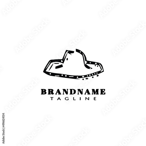 hat logo cartoon icon design template black isolated vector