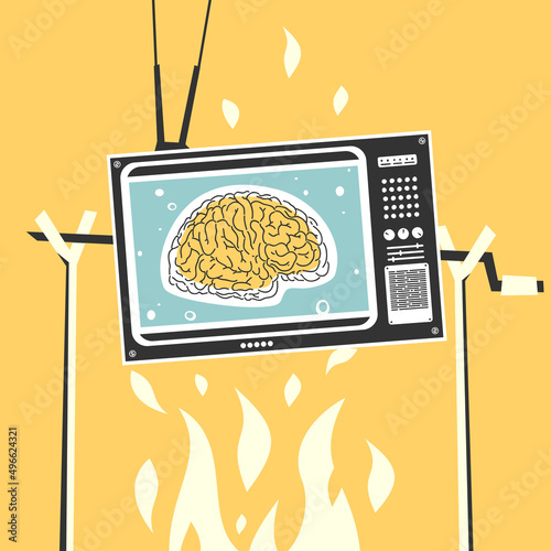 Vector Illustration TV Propaganda Caricature