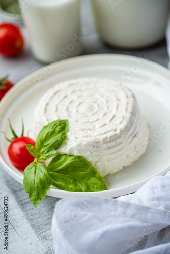 fresh ricotta with herbs and tomatoes