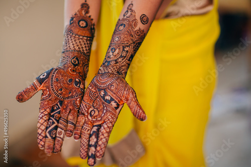 henna tattoo on hands photo