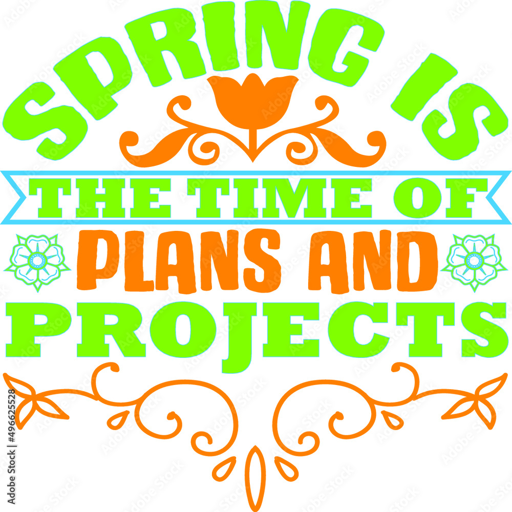 Fototapeta premium Spring T-shirt and SVG Design