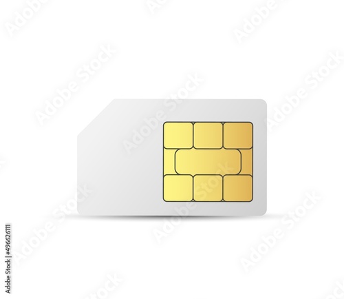 Sim card vector mobile phone icon chip. Vector cellphone simcard set