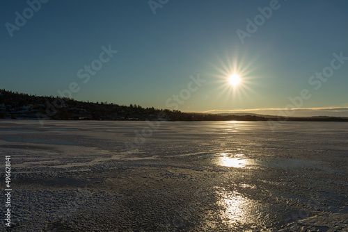 Zugefrorener Siljan See in Schweden