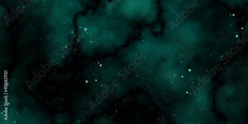 Abstract green, red smoke. Atmospheric and mystic smoke background. Cosmic star neon polar lights watercolor background. Creative blue and green shades hand drawn multicolor texture water color paint.