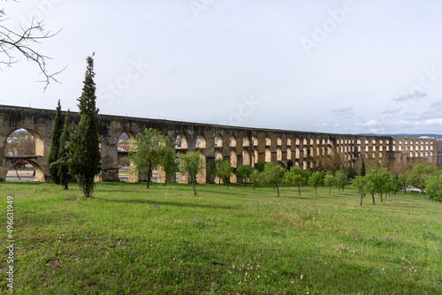 view of the historic landmark Amoreira Aqueduct in Elvas photo